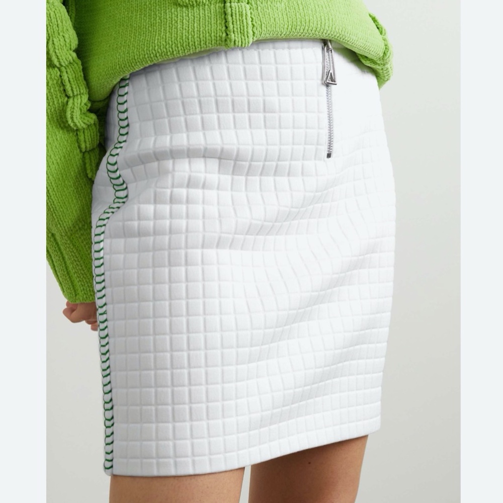 Bottega Veneta Jersey Matelasse Skirt White | Size 40 - Picture 3 of 12